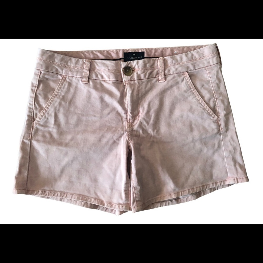 American Eagle Blush Pink Stretch Midi Short Sz. 8 Mid Rise Beach Vacay Summer